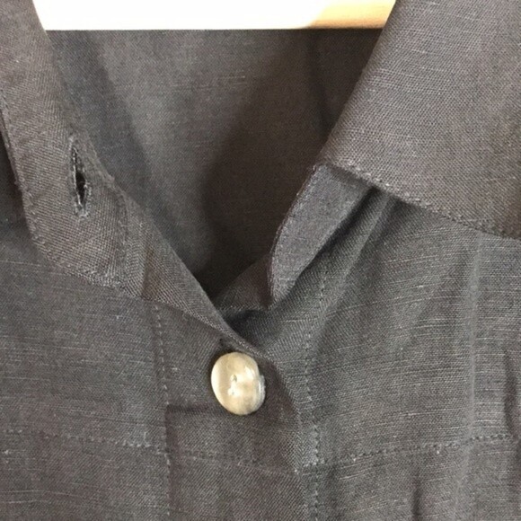 J. Jill Linen black button up shirt dress size 14 - Picture 14 of 14